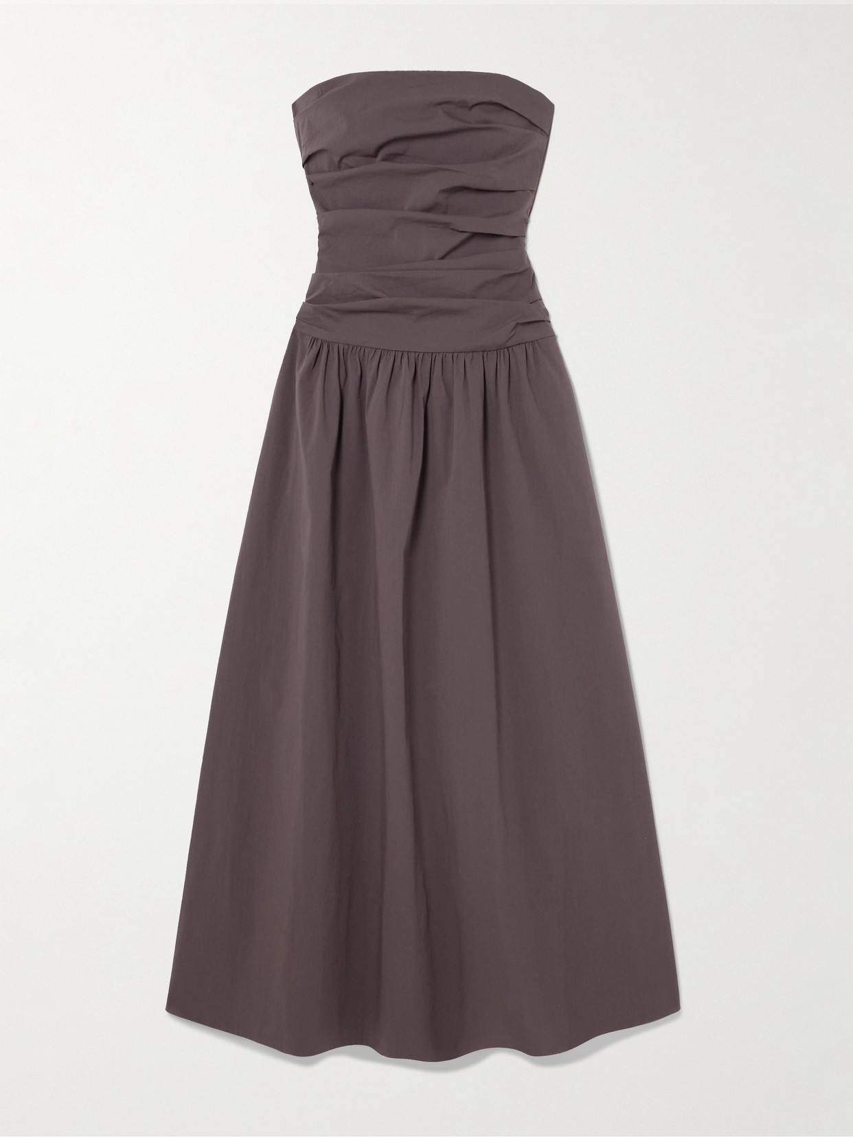 St Agni Tie-back Drop-waist Cotton-nylon Maxi Dress In Purple