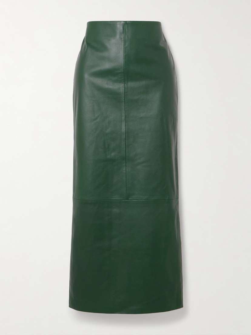 St. Agni Paneled Leather Maxi Skirt