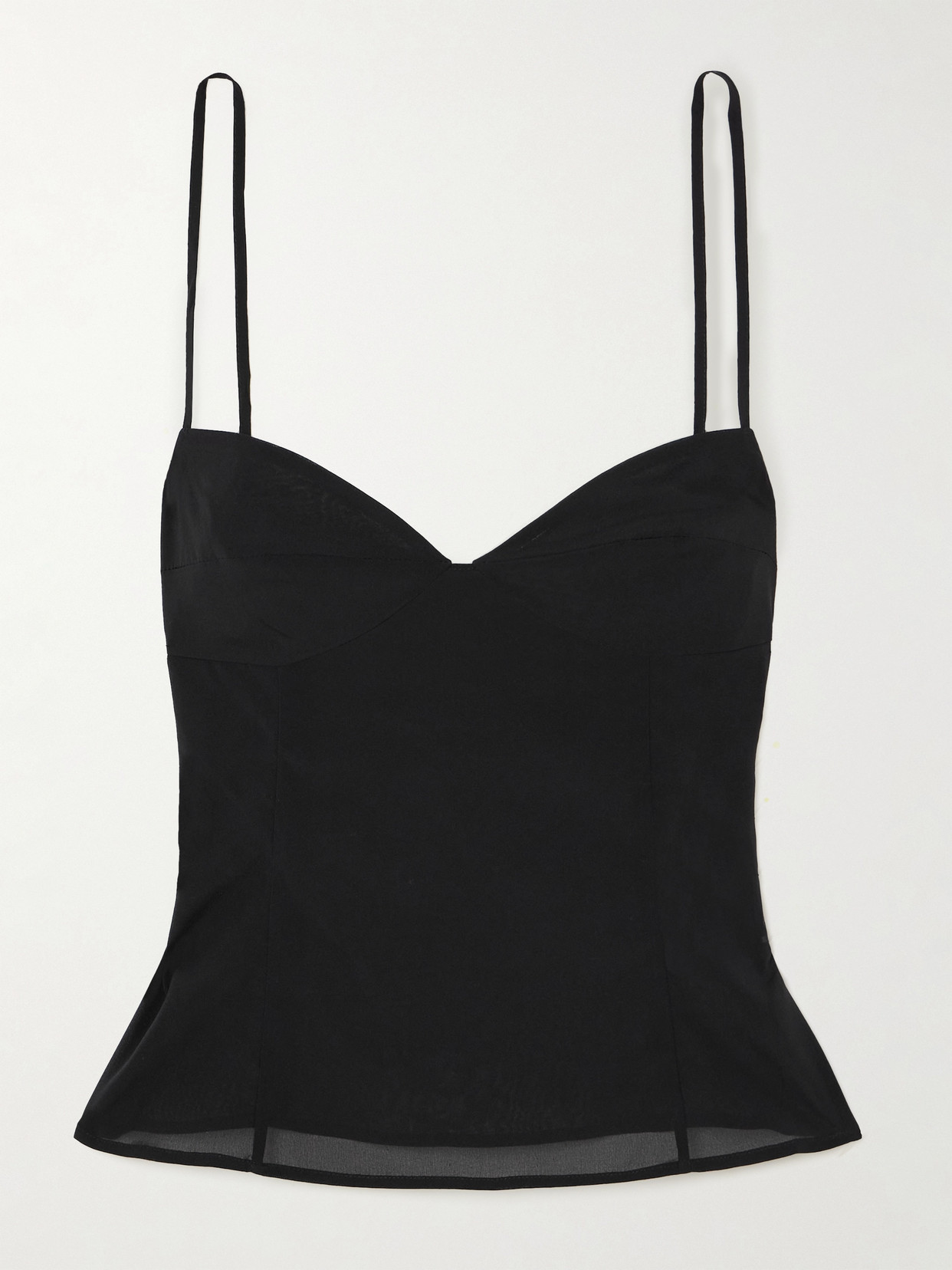 St Agni Stretch-silk Voile Camisole In Black