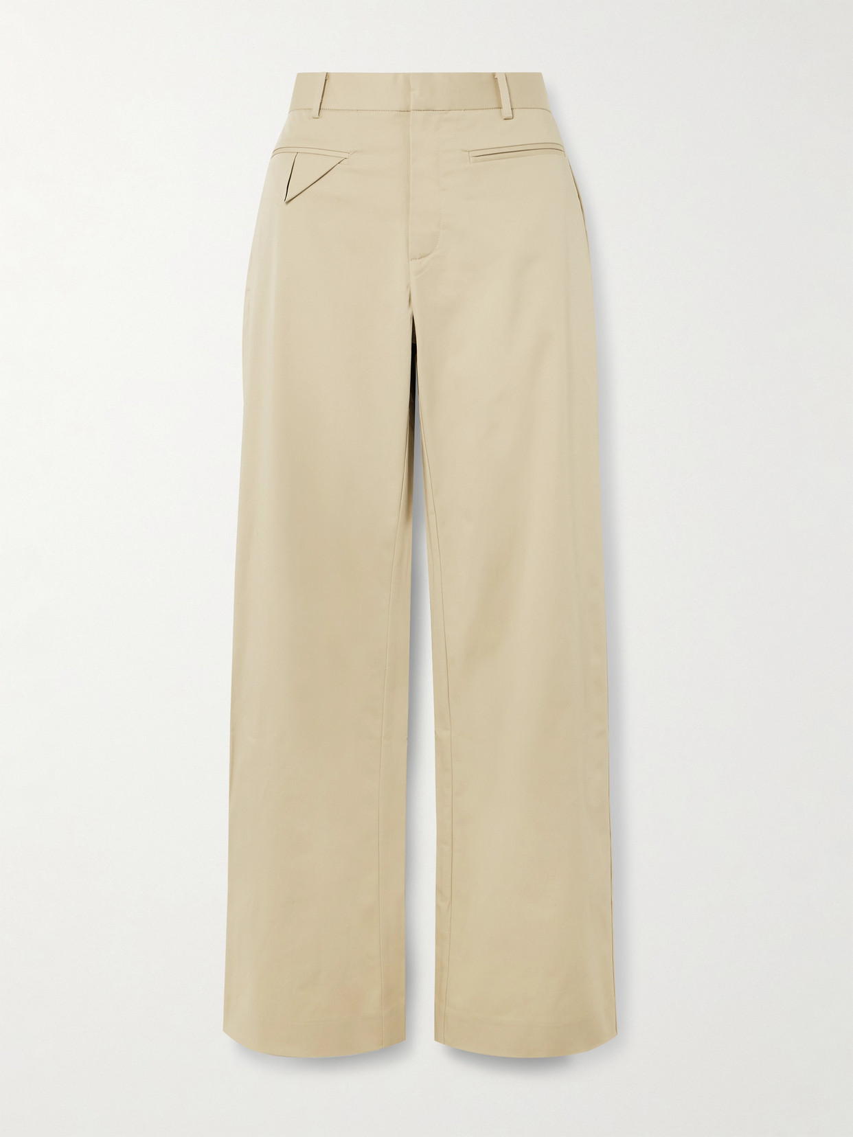 ST. AGNI - Origami Organic Cotton-blend Wide-leg Pants - Beige