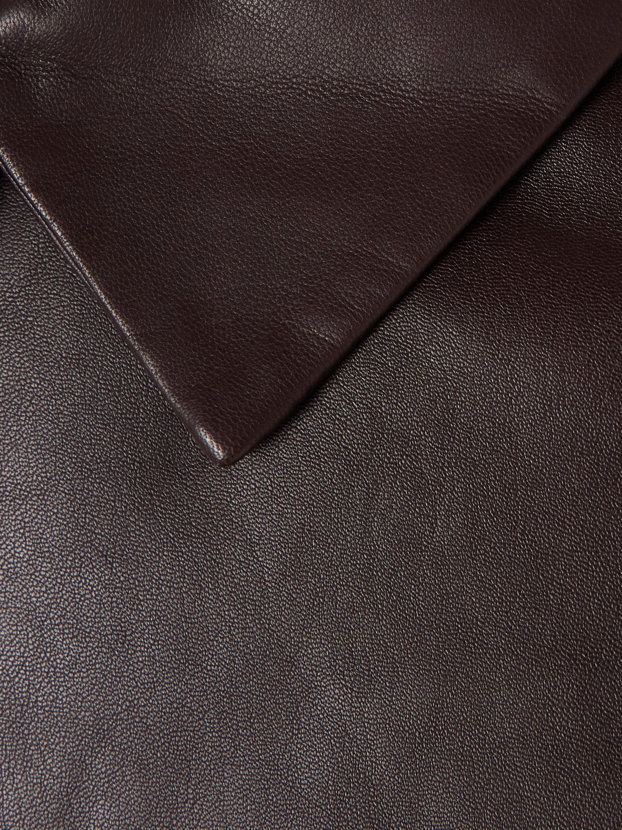St Agni Cocoon Leather Utility Jacket In Brown