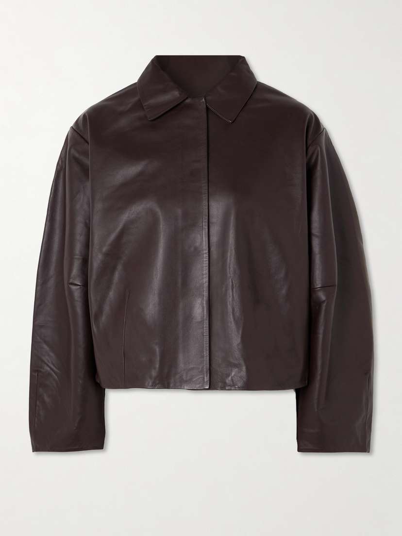 St. Agni Cocoon Paneled Leather Jacket