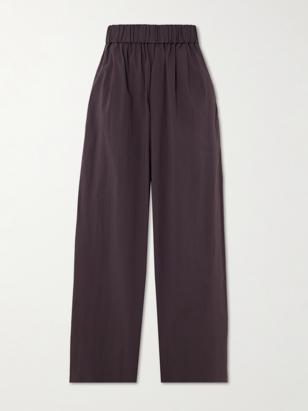 St Agni Crinkled Cotton-blend Wide-leg Pants In Purple