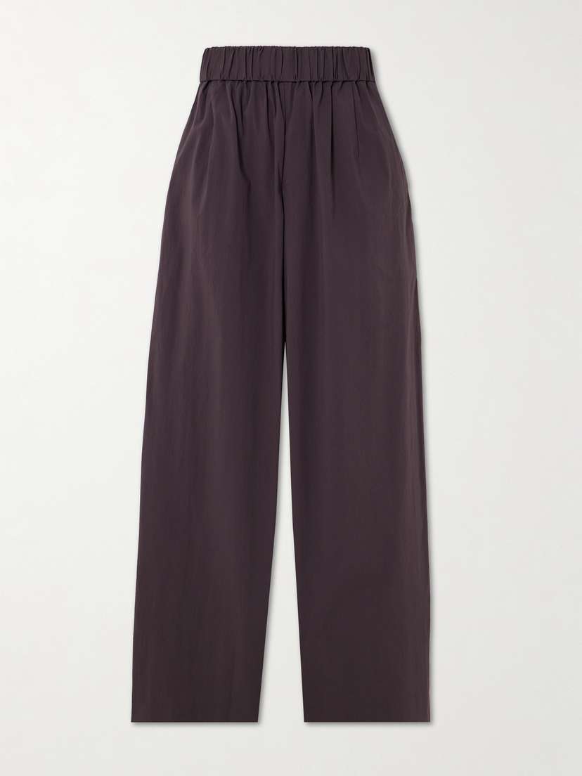 St. Agni Crinkled Cotton-blend Wide-leg Pants