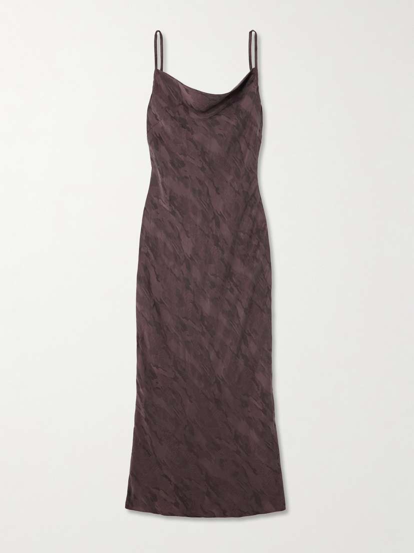 St. Agni Printed Satin Midi Dress