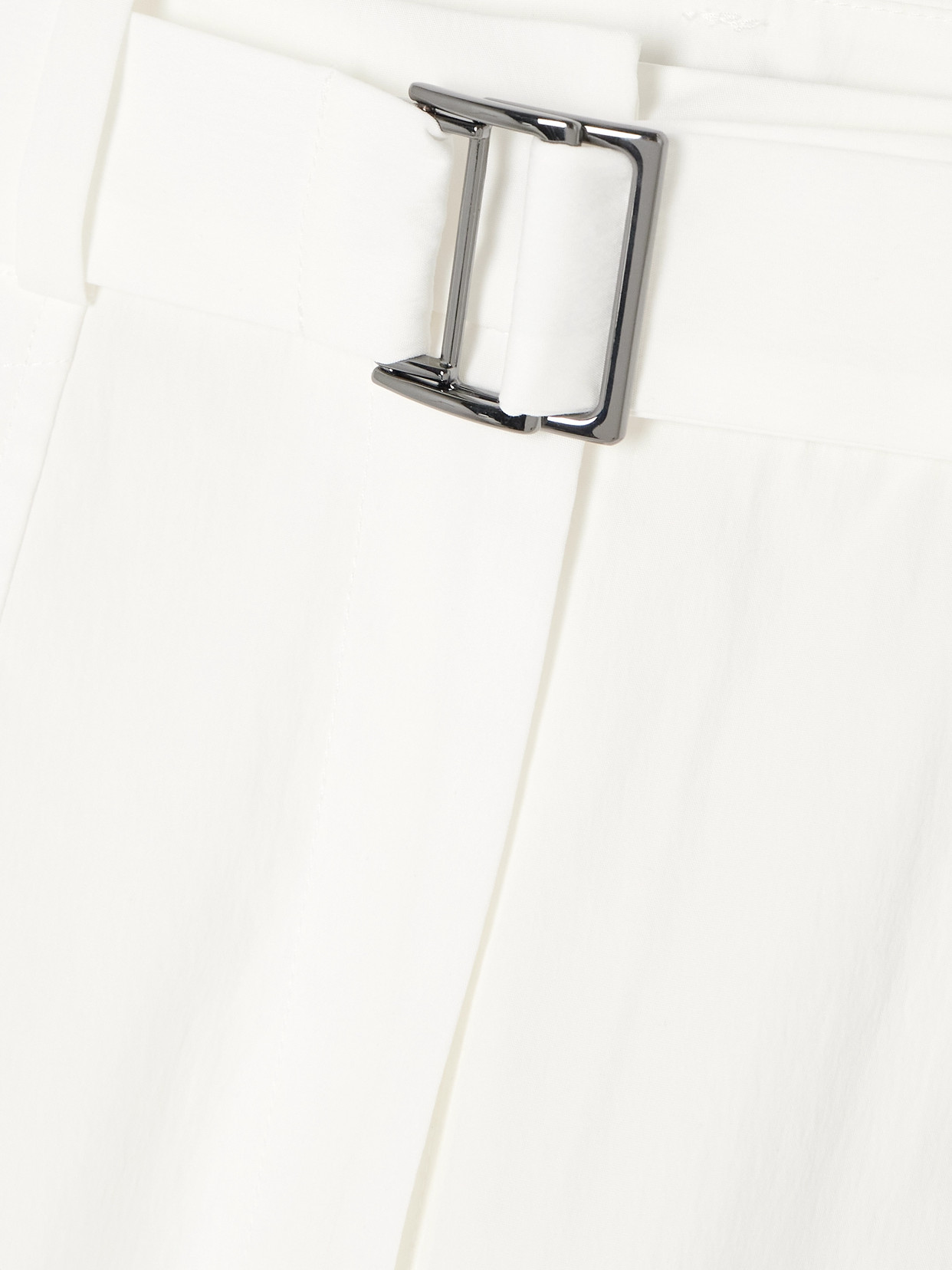 St Agni Utility Belted Cotton-blend Wide-leg Pants In Off-white