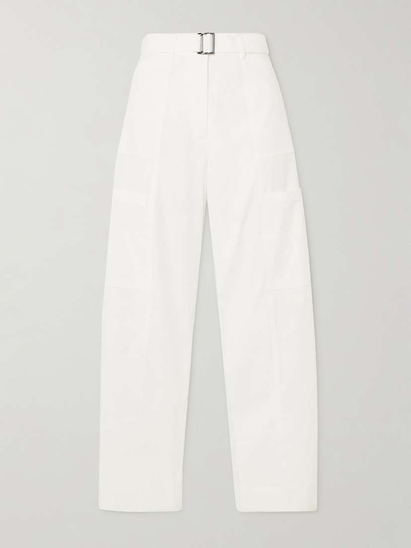 St. Agni Utility Belted Cotton-blend Wide-leg Pants