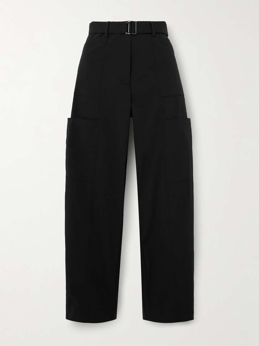 St. Agni Utility Belted Cotton-blend Wide-leg Pants
