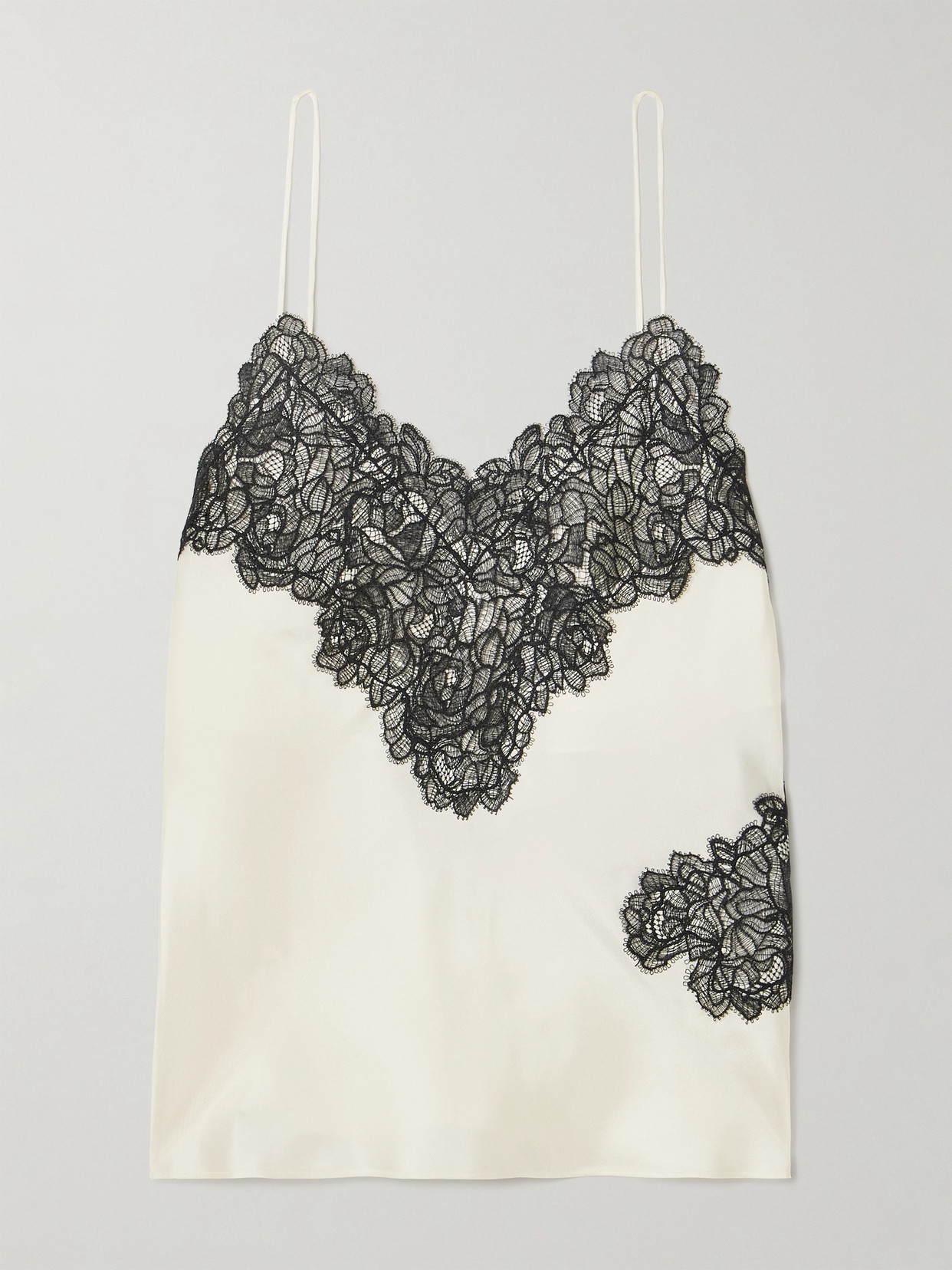 Rohe Lace-trimmed Silk-twill Camisole In Cream