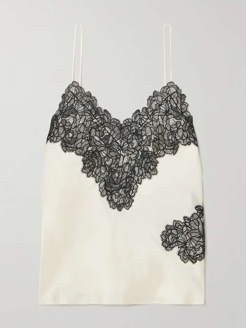 RÓHE Lace-trimmed Silk-twill Camisole