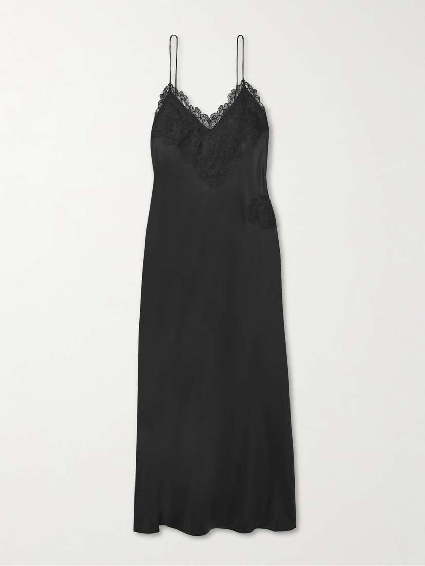 RÓHE Lace-trimmed Silk-twill Maxi Dress