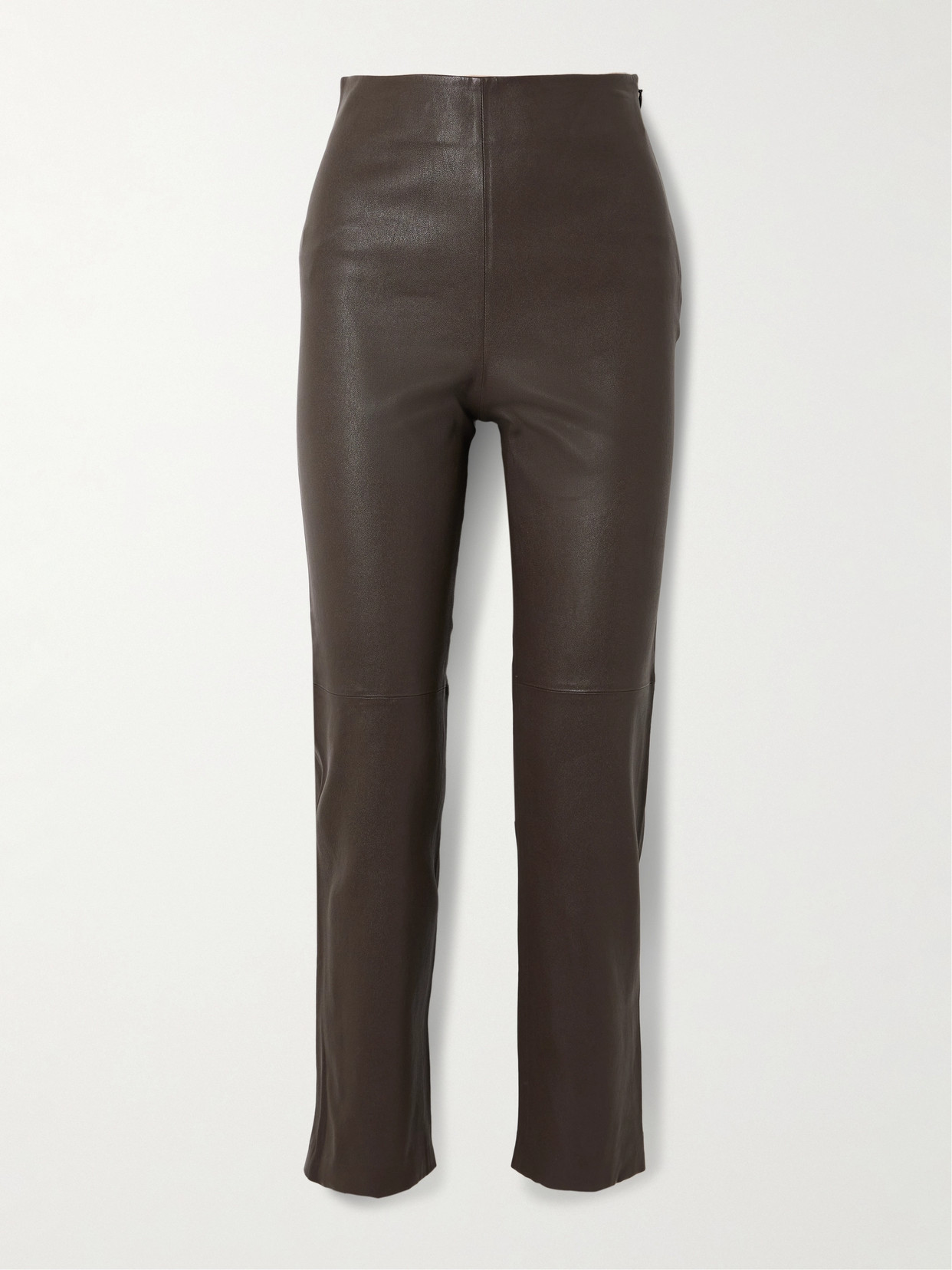 Rohe Leather Slim-leg Pants In Brown
