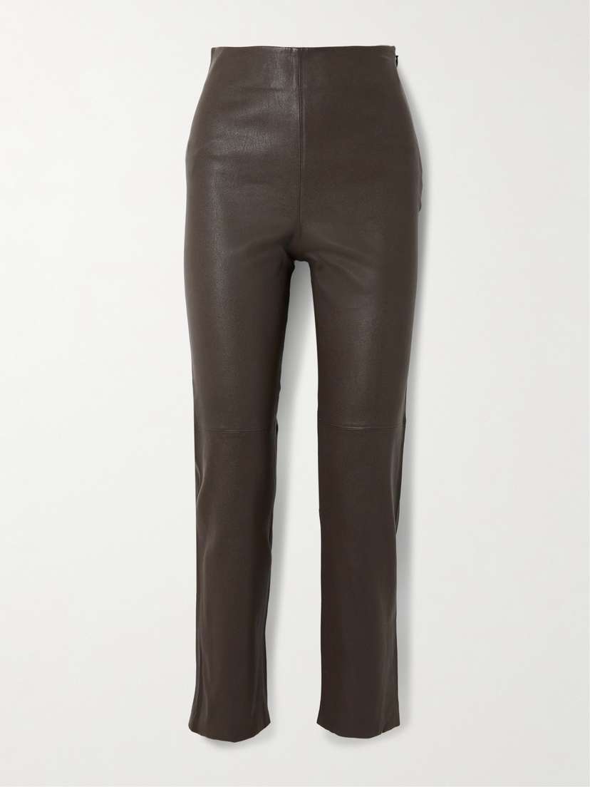 RÓHE Leather Slim-leg Pants