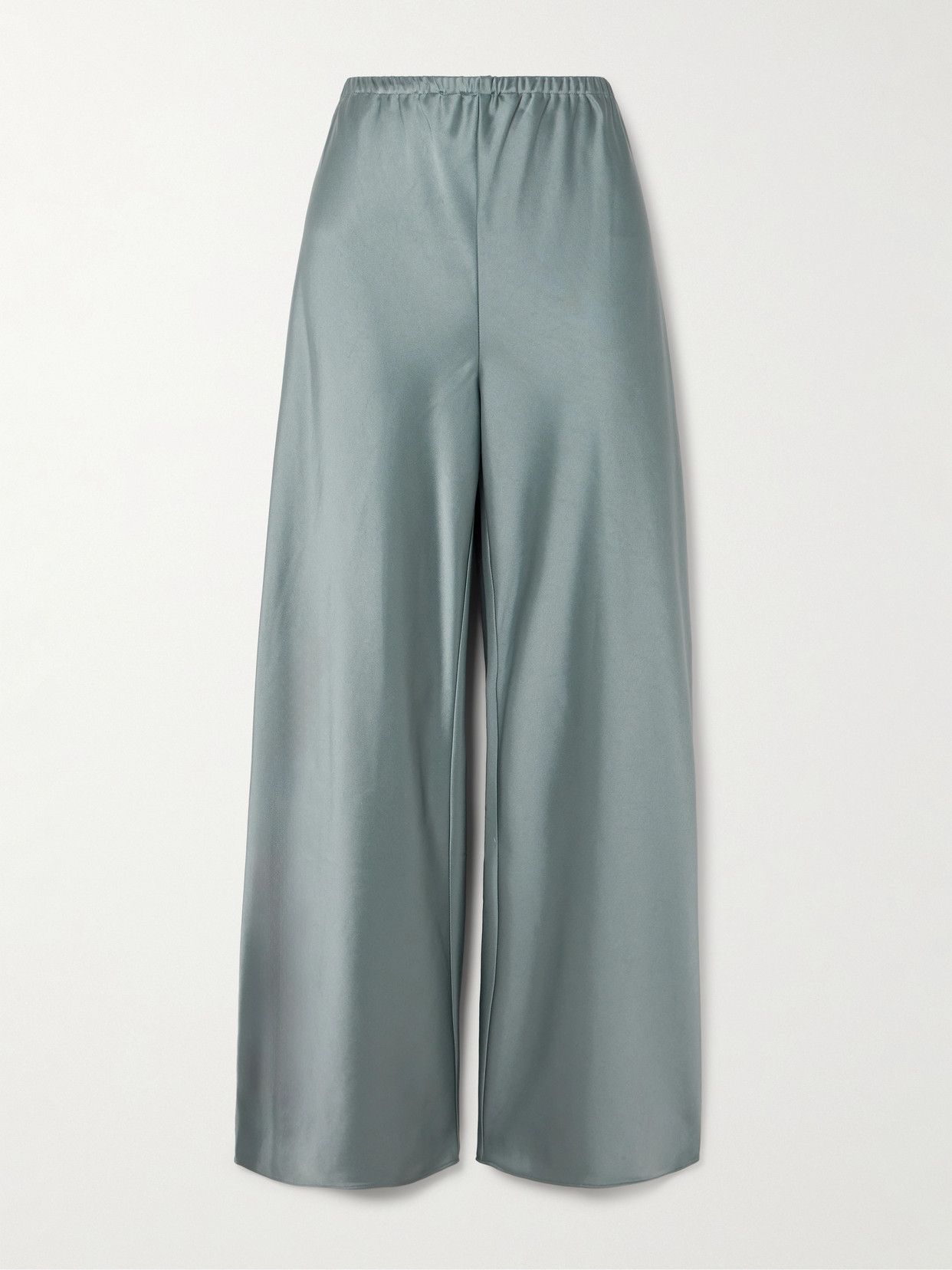 La Ligne Colby Satin Wide-leg Pants In Gray