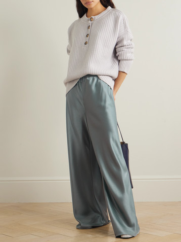 La Ligne Colby satin wide-leg pants
