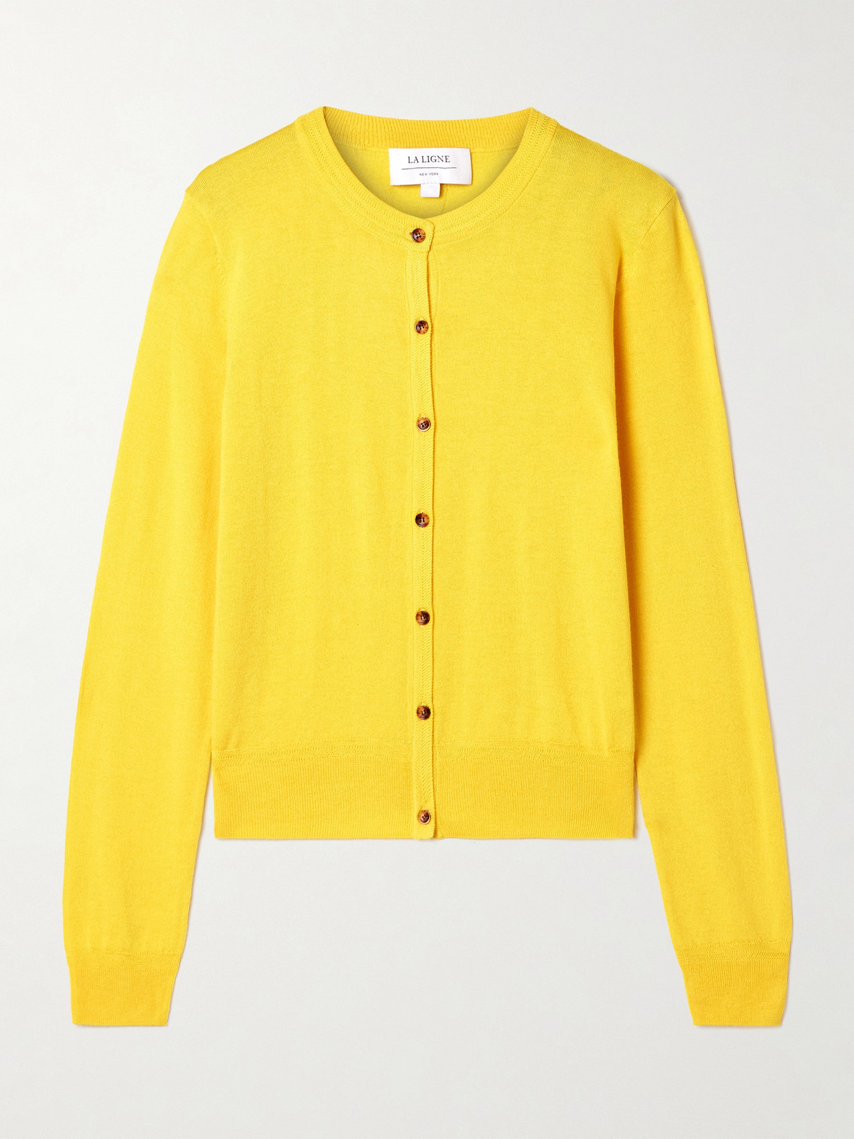 La Ligne Ben Silk-blend Cardigan In Yellow