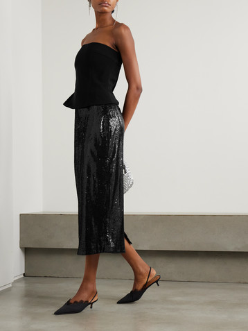 La Ligne Oona sequined chiffon midi skirt