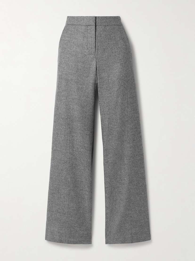 La Ligne Cadet Herringbone Woven Wide-leg Pants