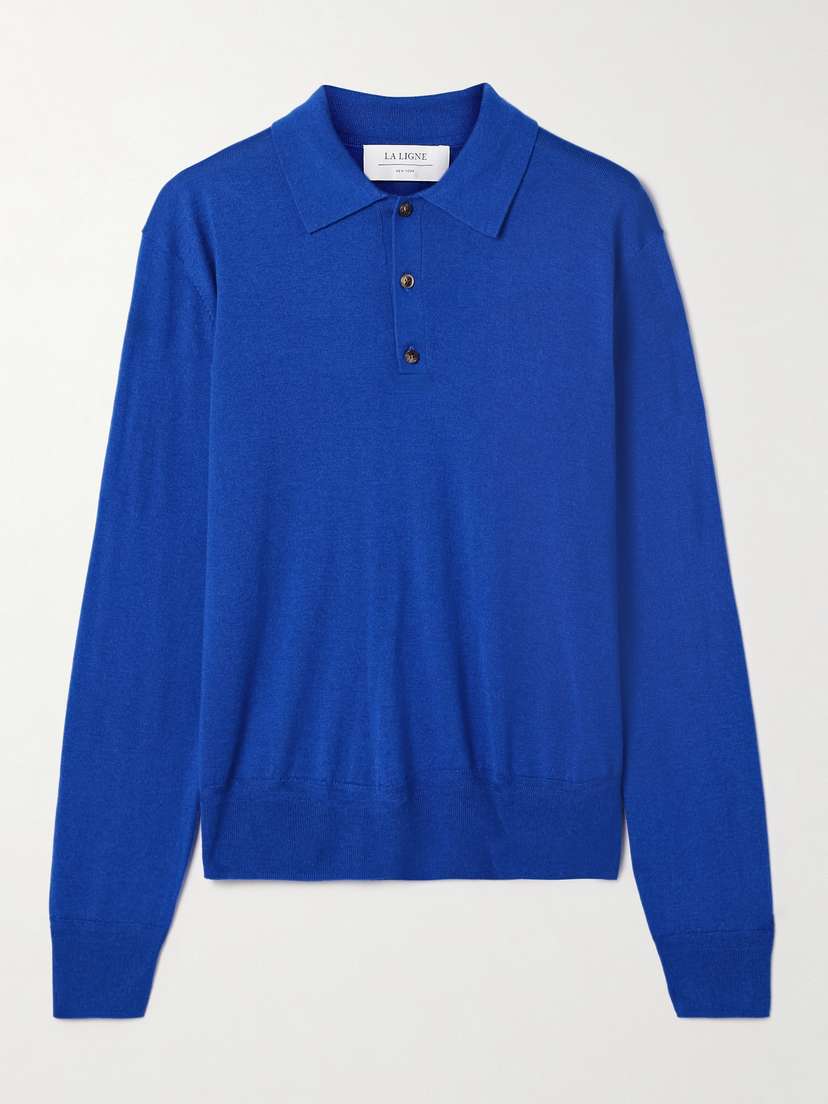 La Ligne Ben Oversized Silk-blend Polo Sweater - x large