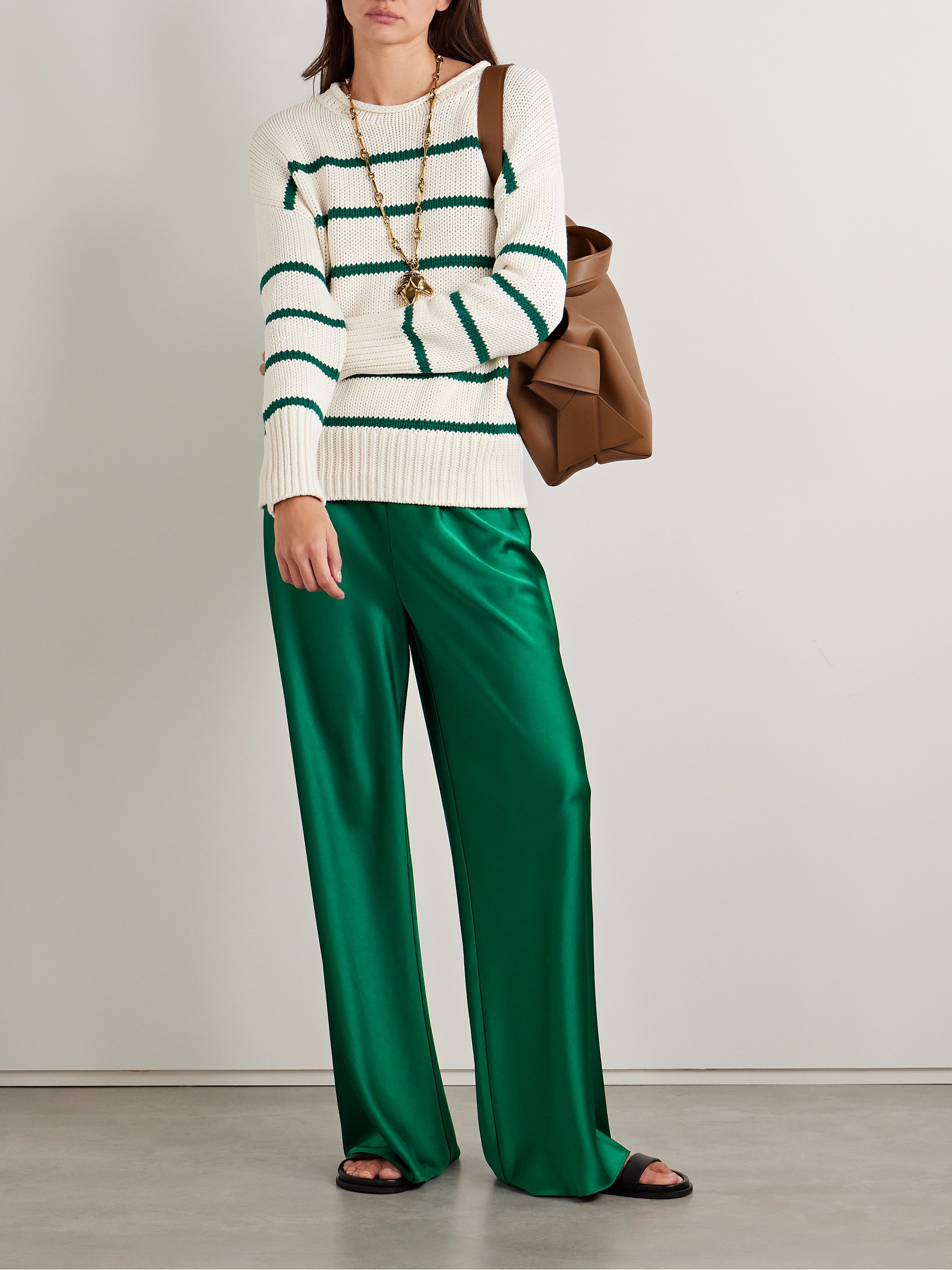 La Ligne Colby satin wide-leg pants thumbnail