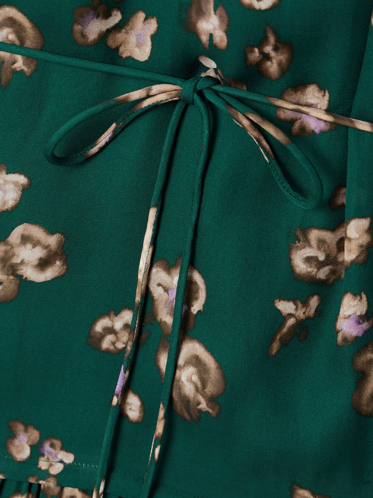 La Ligne Belted Floral-print Silk Crepe De Chine Midi Dress In Green