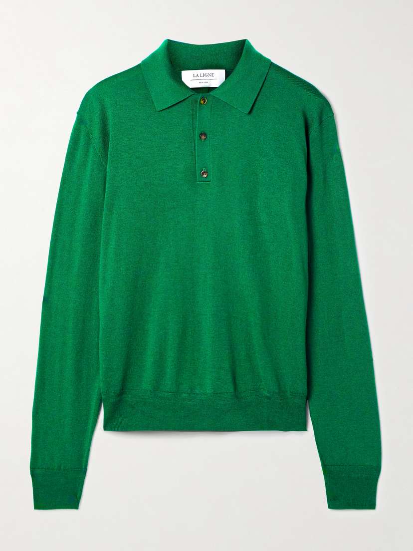 La Ligne Ben Oversized Silk-blend Polo Sweater