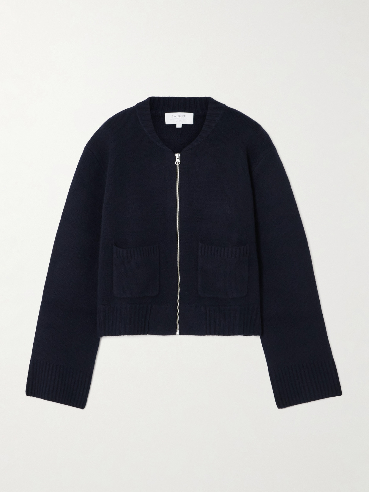 La Ligne Wool And Cashmere-blend Bomber Jacket In Blue