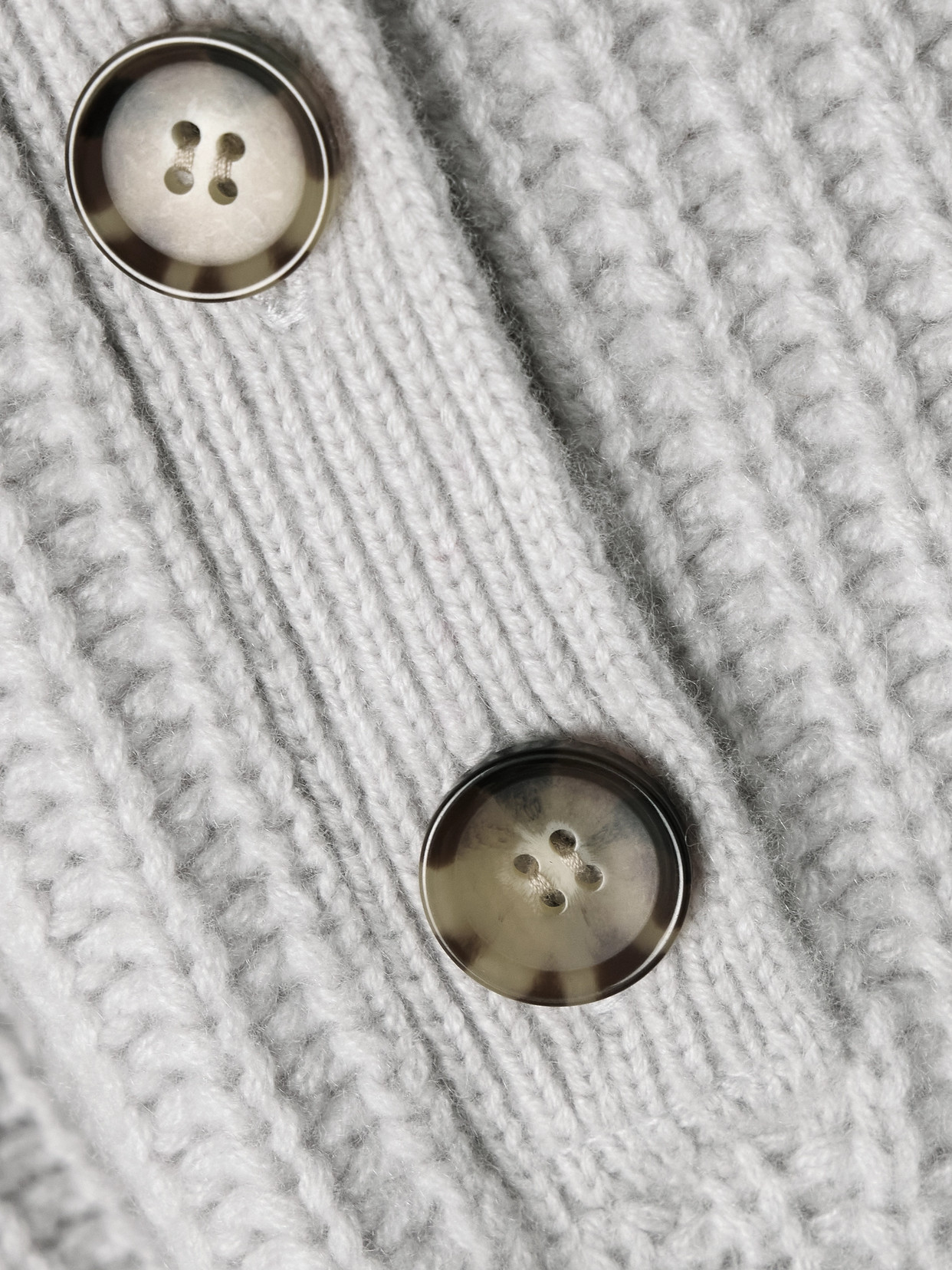 La Ligne Toujours Ribbed Cashmere Henley Sweater In Gray