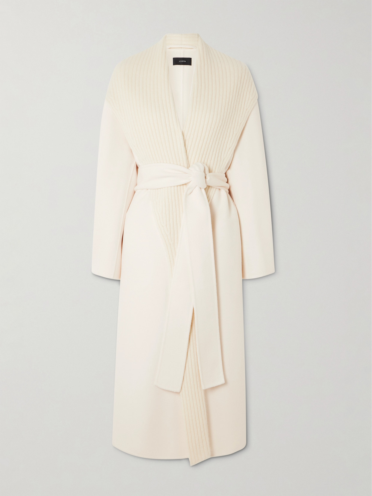 Joseph Rica Belted Cashmere And Wool-blend Coat In Ivory