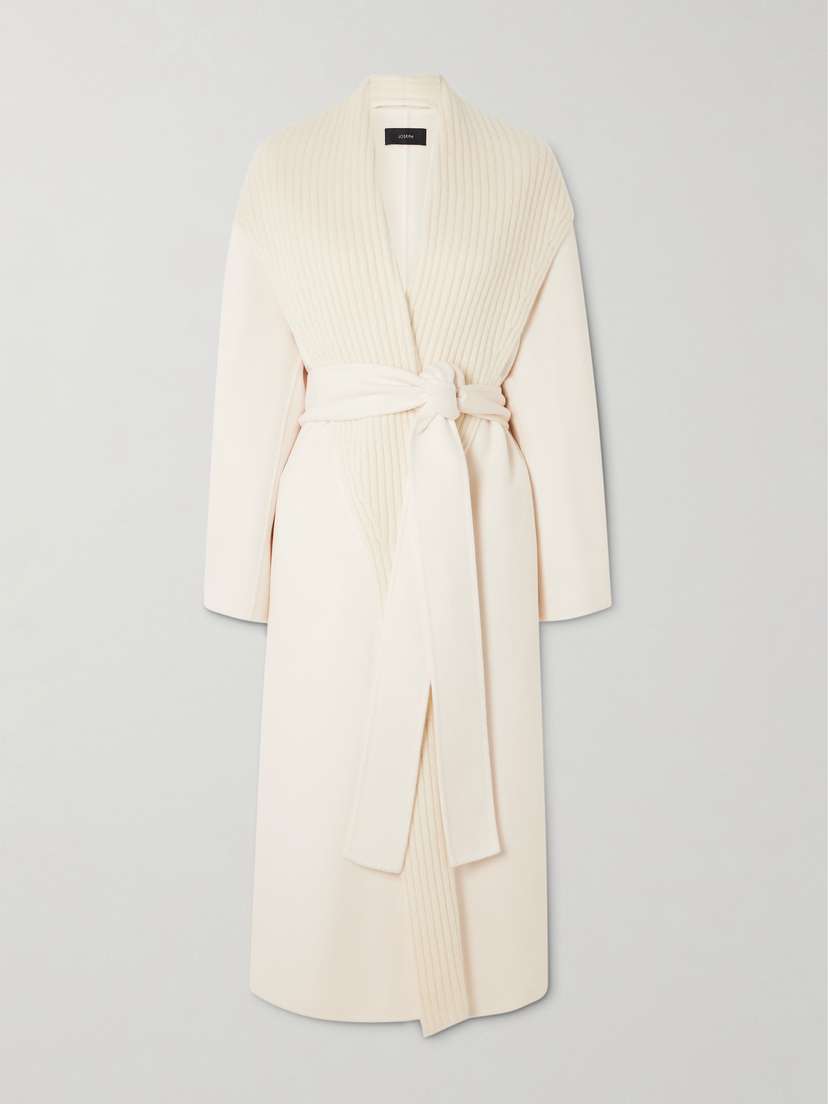 Joseph Rica Belted Cashmere And Wool-blend Coat