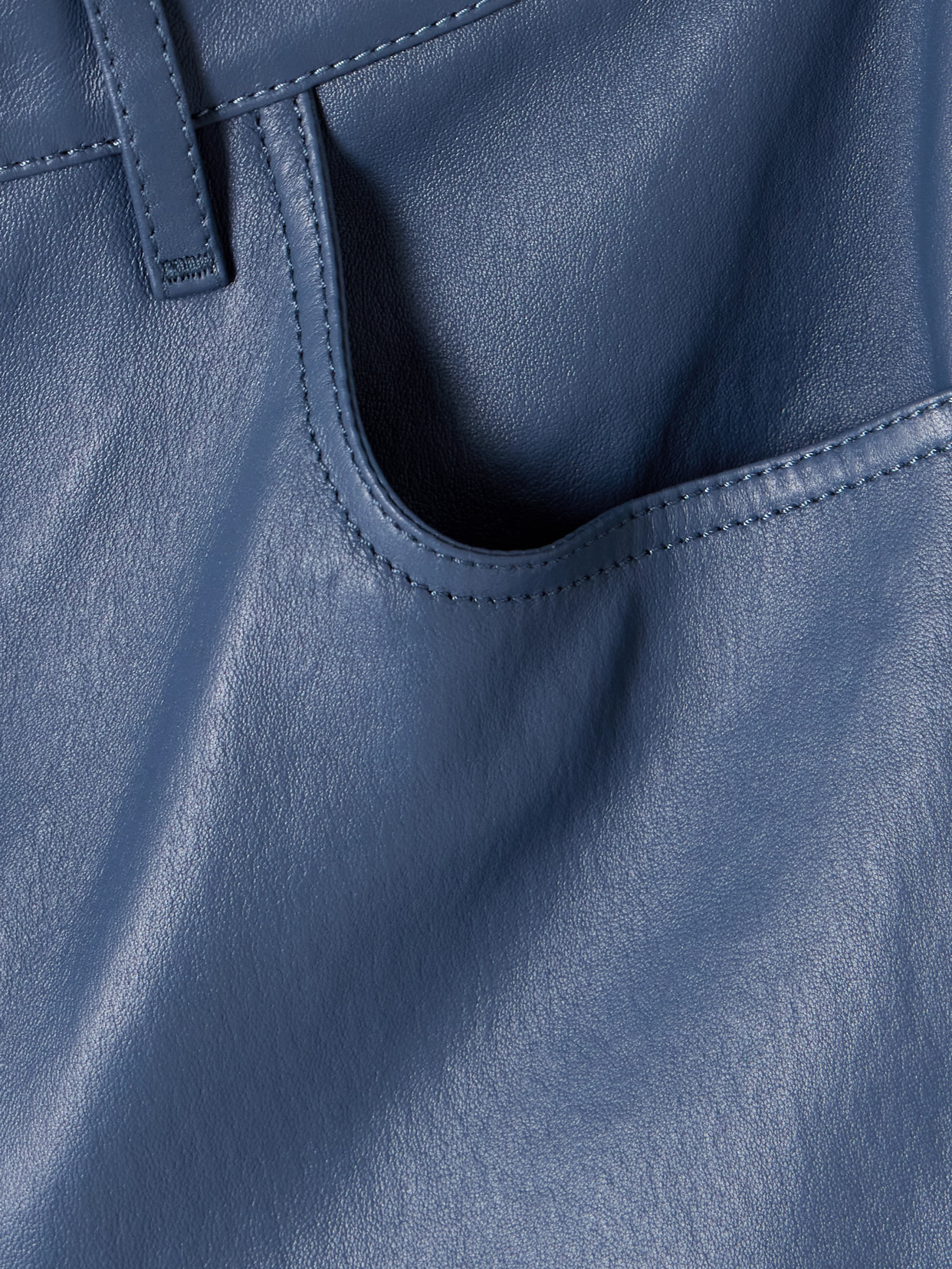 Joseph Duke Cropped Leather Straight-leg Pants In Blue