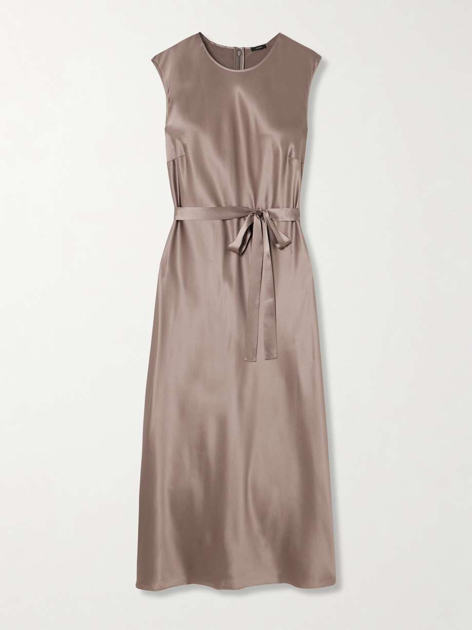 garnier belted silk-satin midi dress