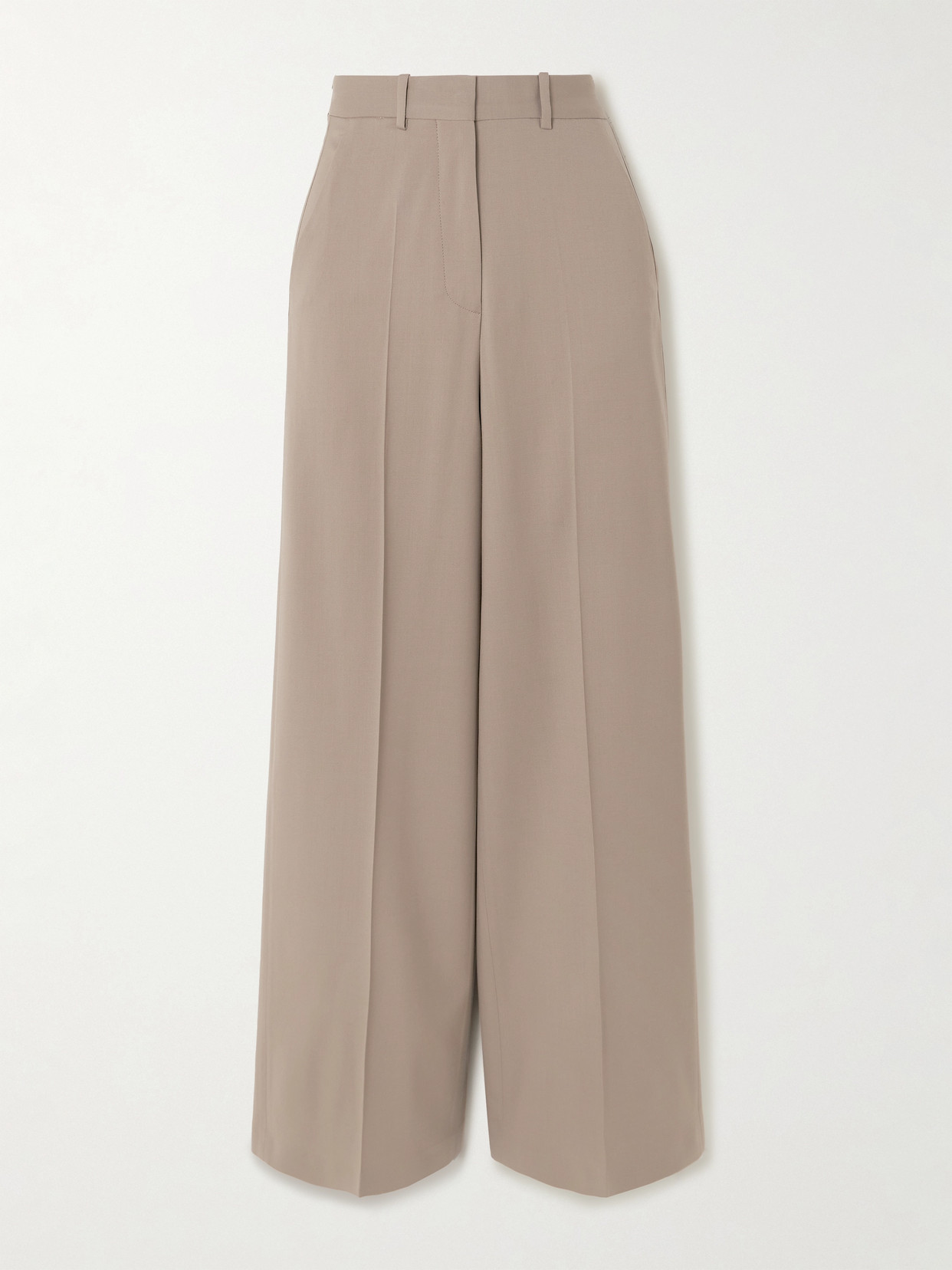 Joseph Alana Wool-blend Twill Wide-leg Pants In Brown