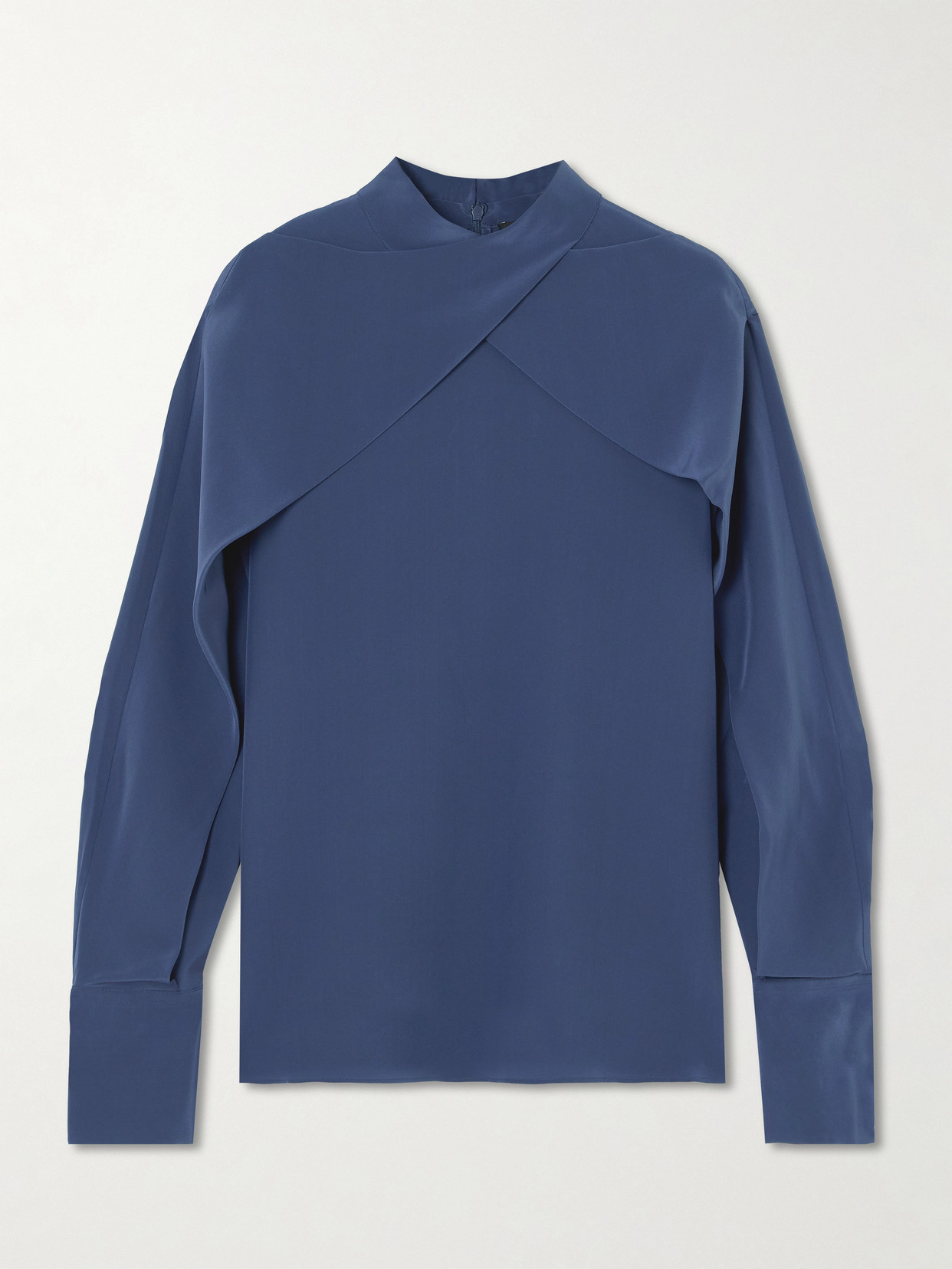Joseph Bailie Silk Crepe De Chine Blouse In Blue