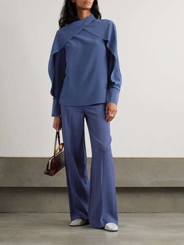 JOSEPH Bailie layered silk crepe de chine blouse