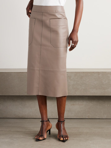 JOSEPH Bloomfield paneled leather midi skirt