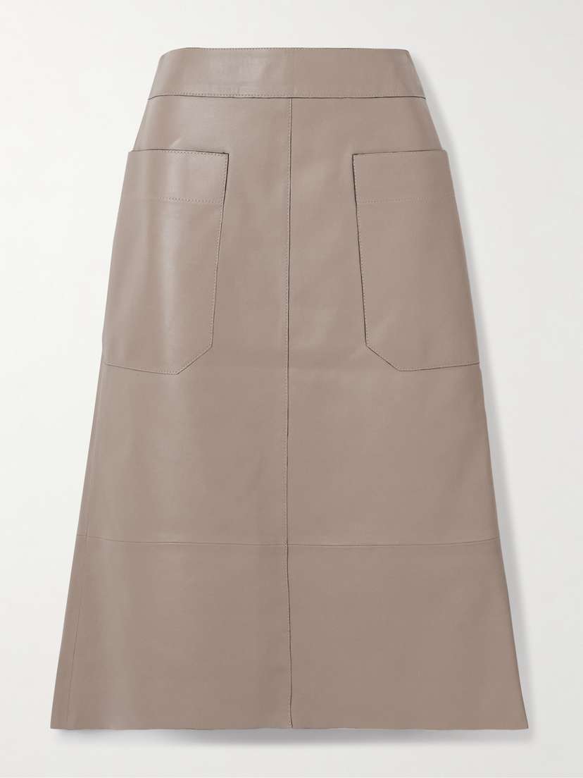Joseph Bloomfield Paneled Leather Midi Skirt