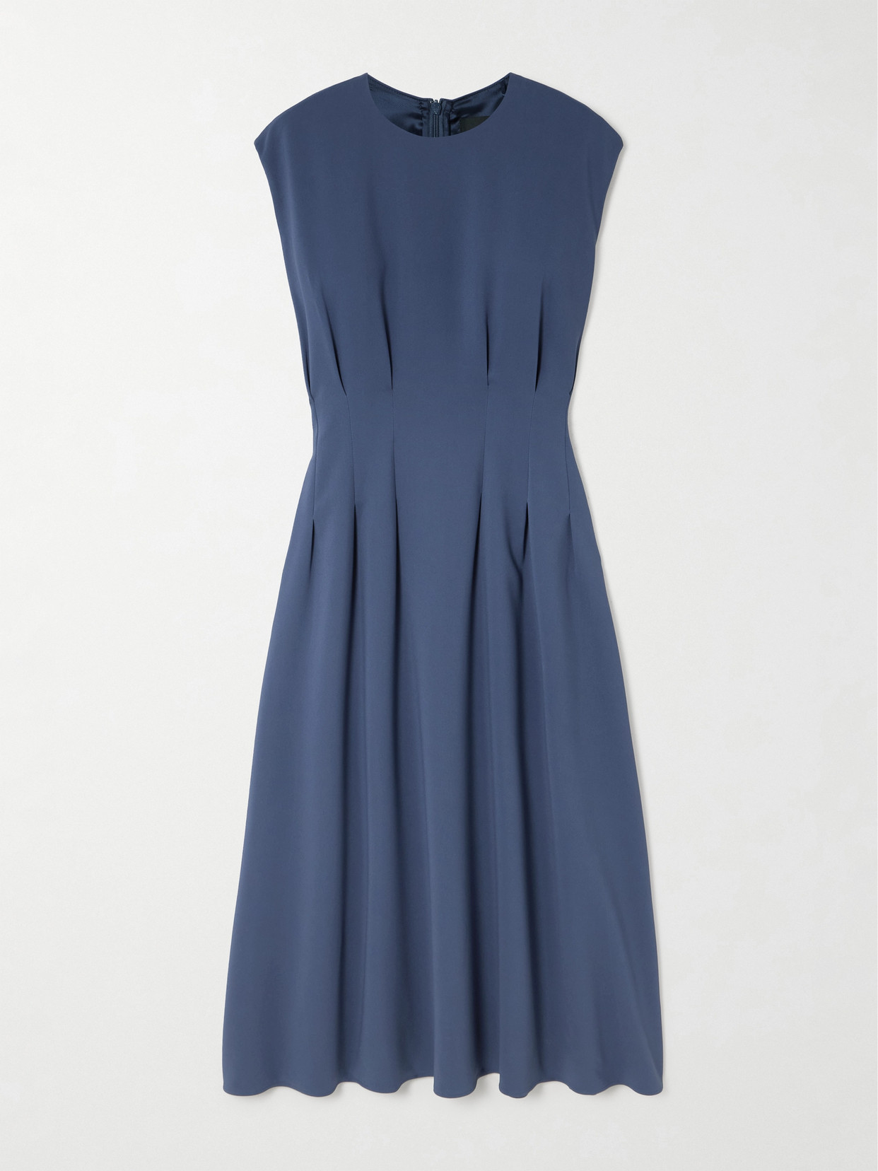 Joseph Delma Pleated Cady Midi Dress In Blue
