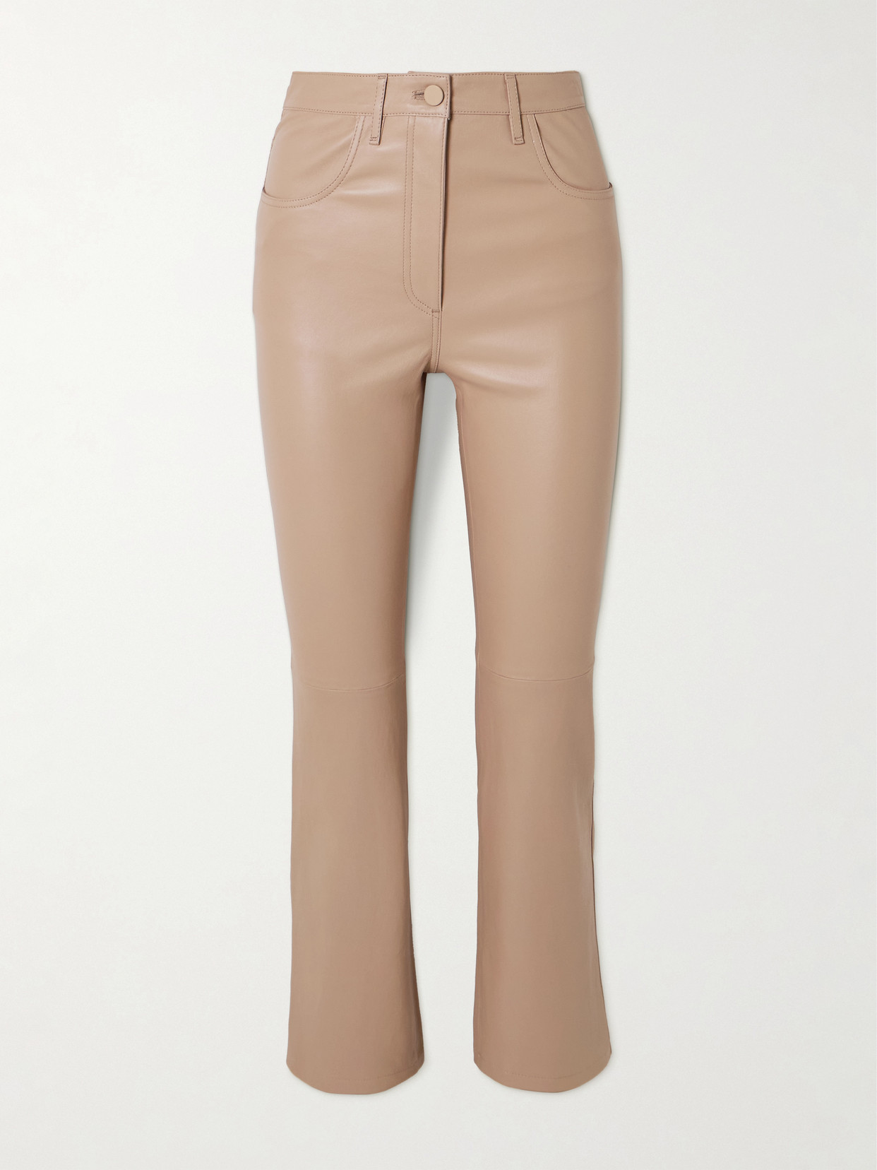 Joseph Duke Cropped Leather Straight-leg Pants In Neutrals