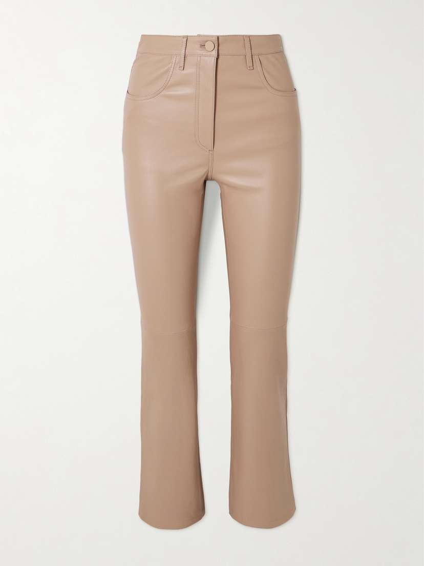 Joseph Duke Cropped Leather Straight-leg Pants