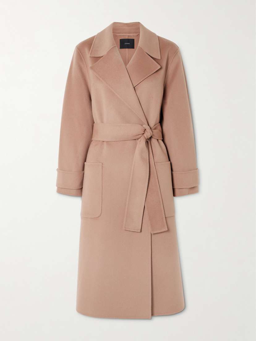 Joseph Arline Belted Double-breasted Wool And Cashmere-blend Coat