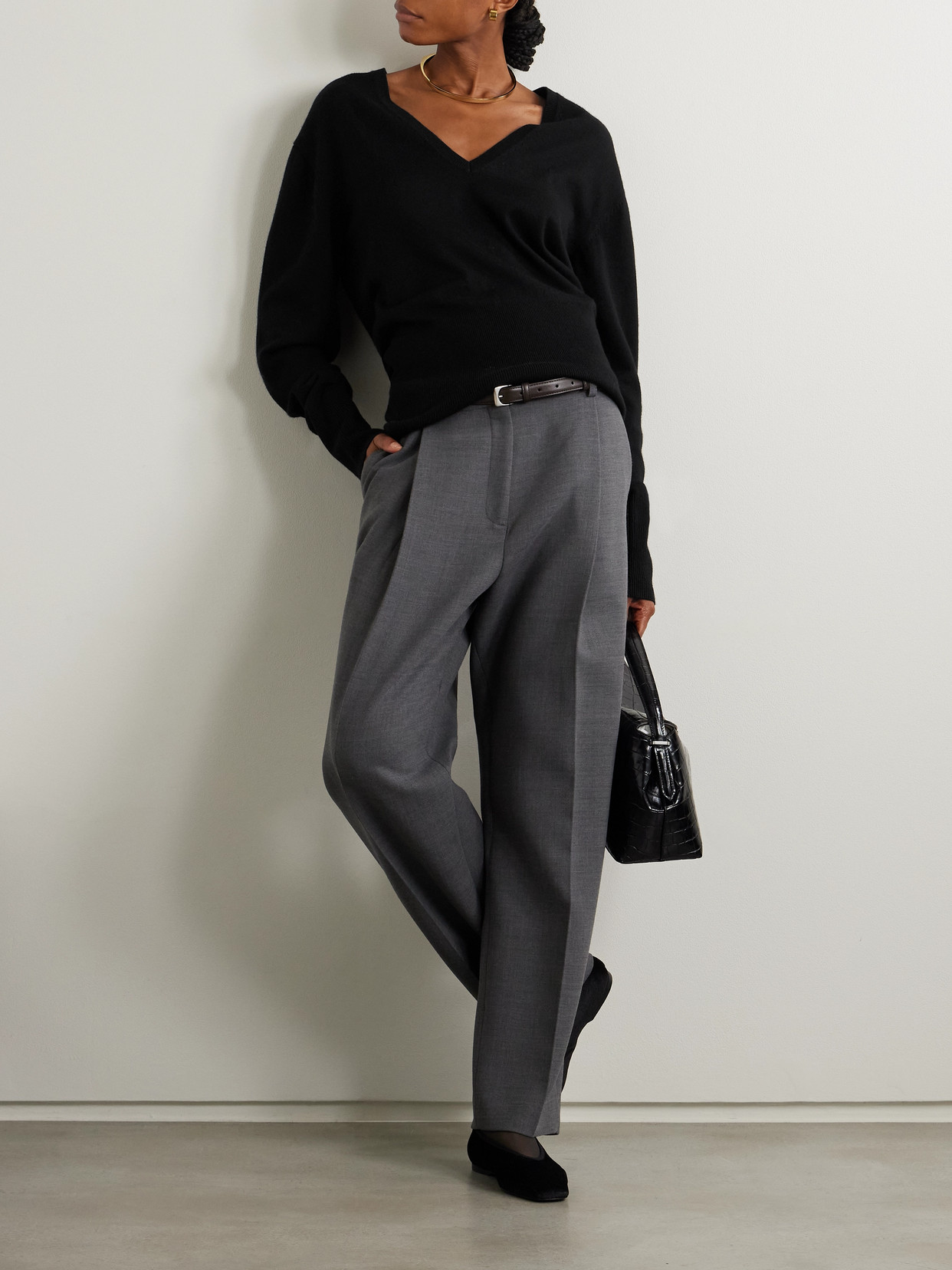 Totême Wool-blend Sweater In Black