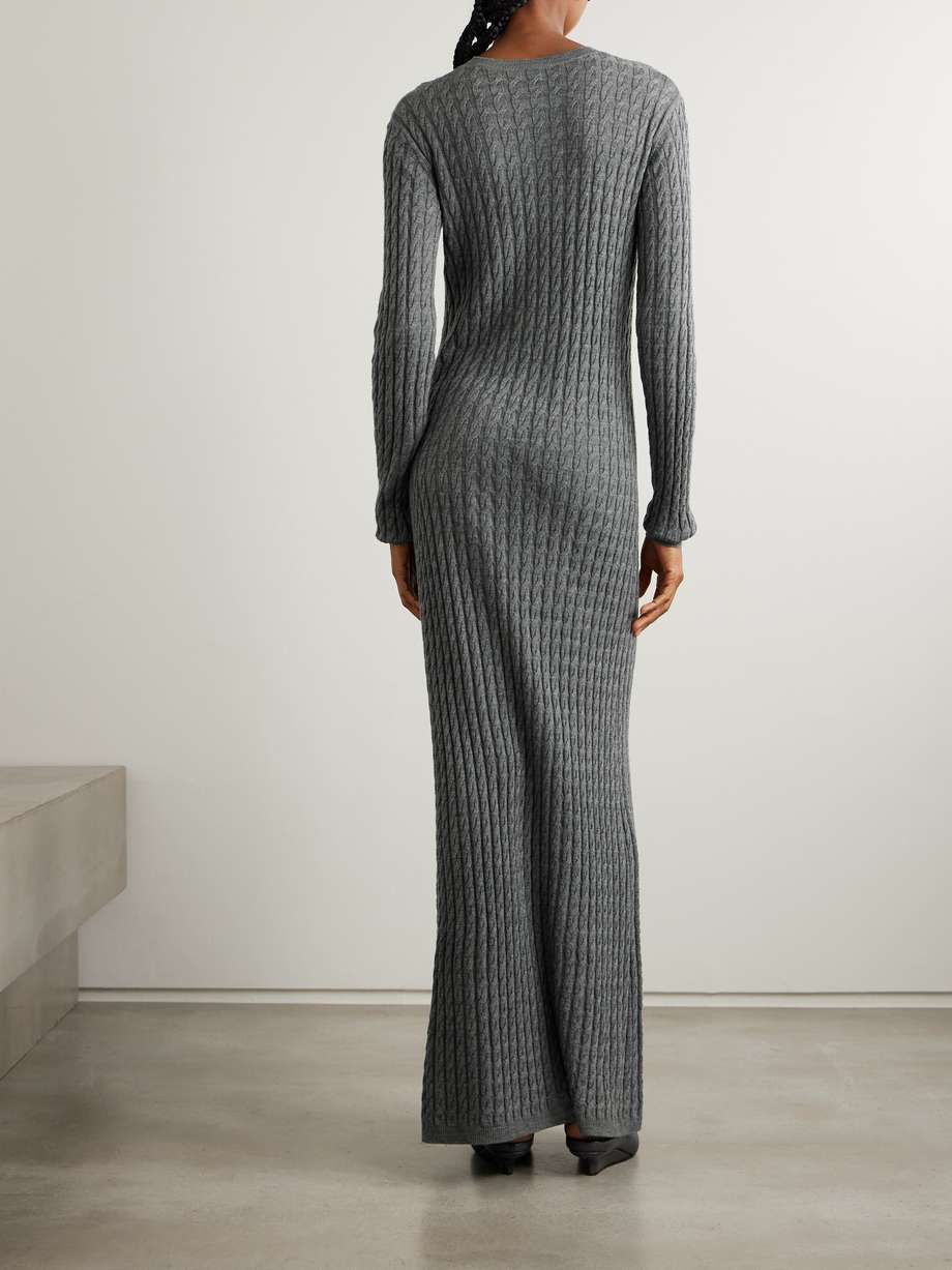 cable-knit wool maxi dress