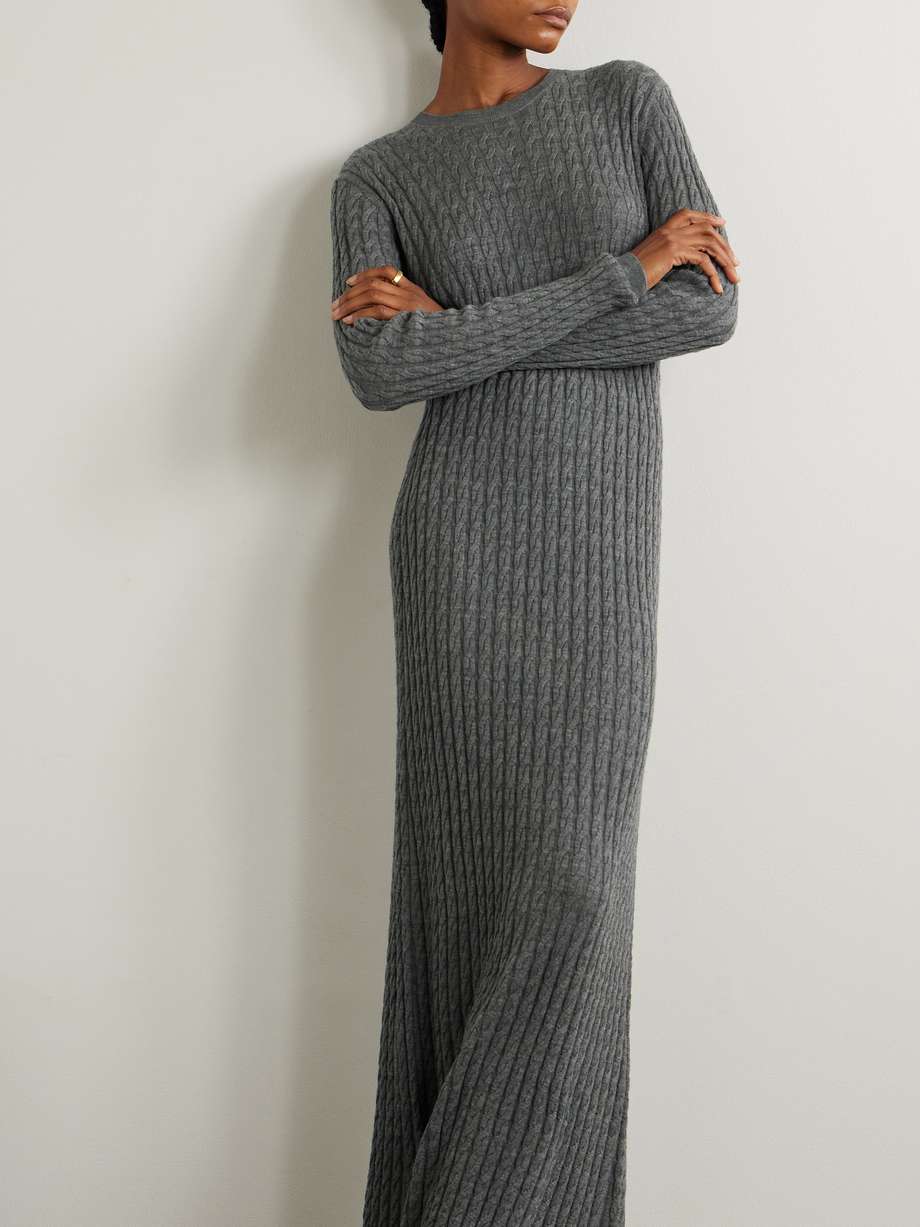 cable-knit wool maxi dress