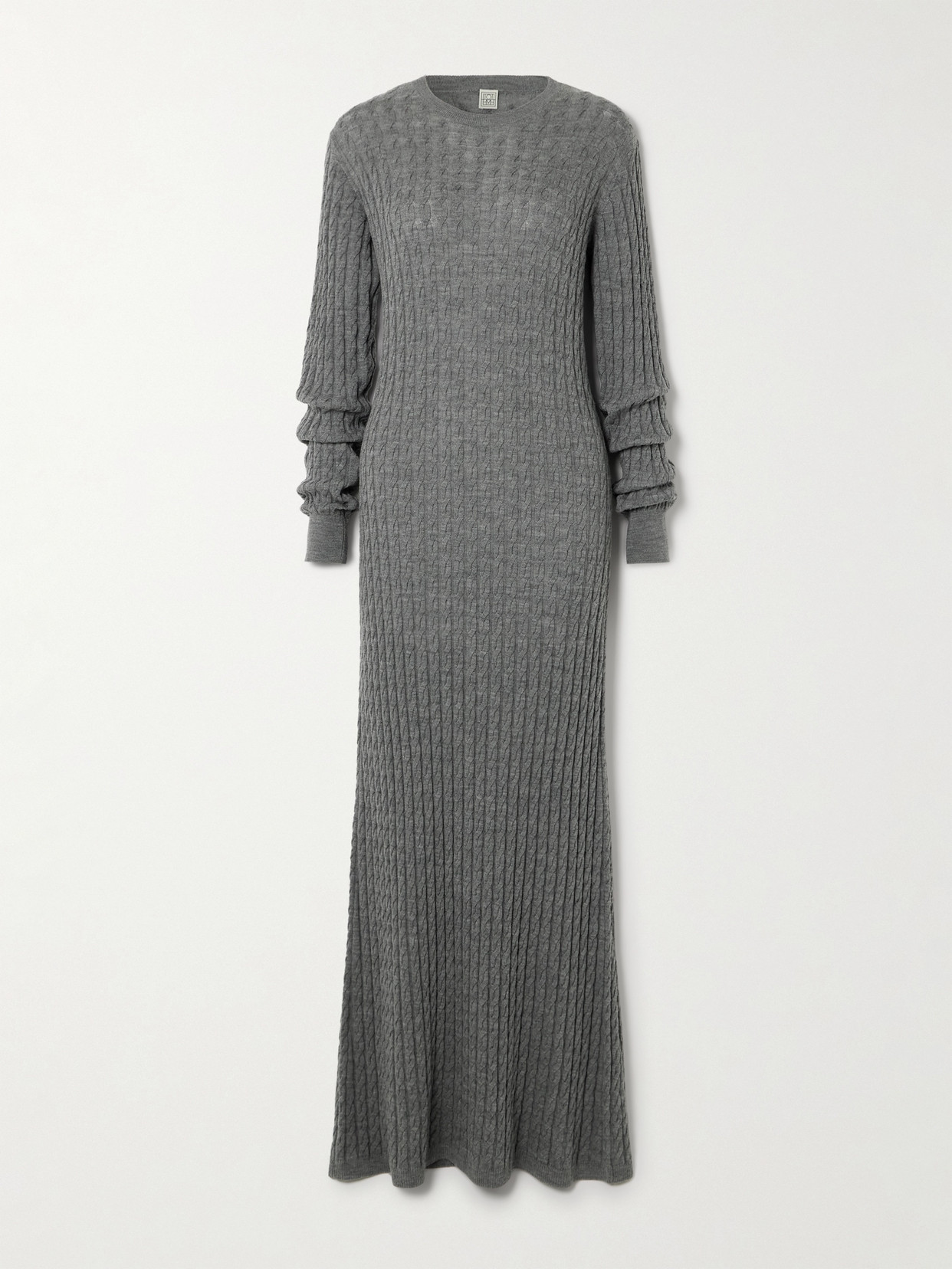 TOTÊME CABLE-KNIT WOOL MAXI DRESS
