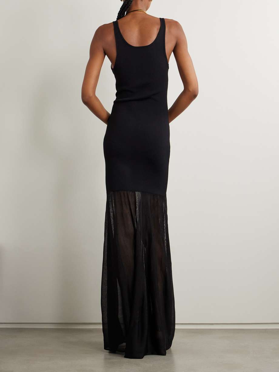 jersey and tulle maxi dress