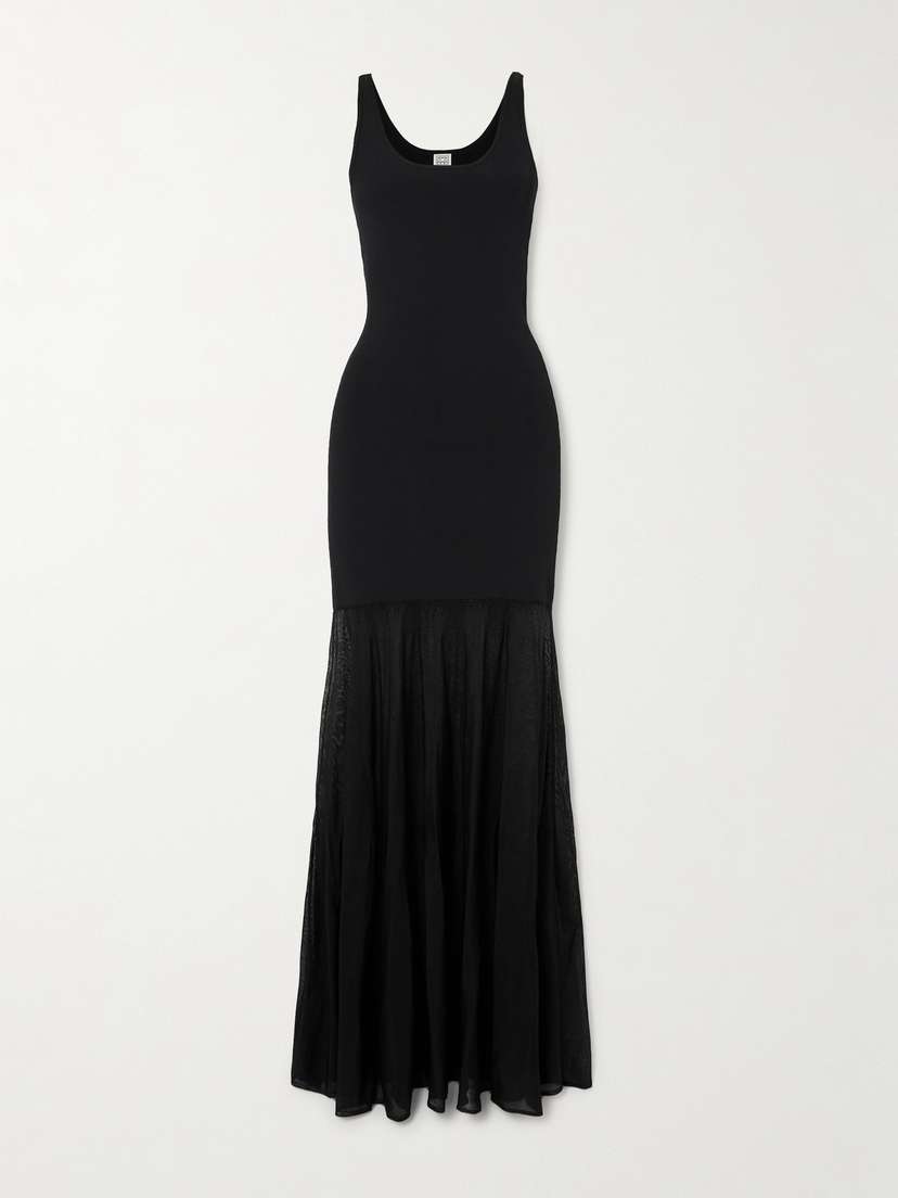 Toteme — Jersey and tulle maxi dress