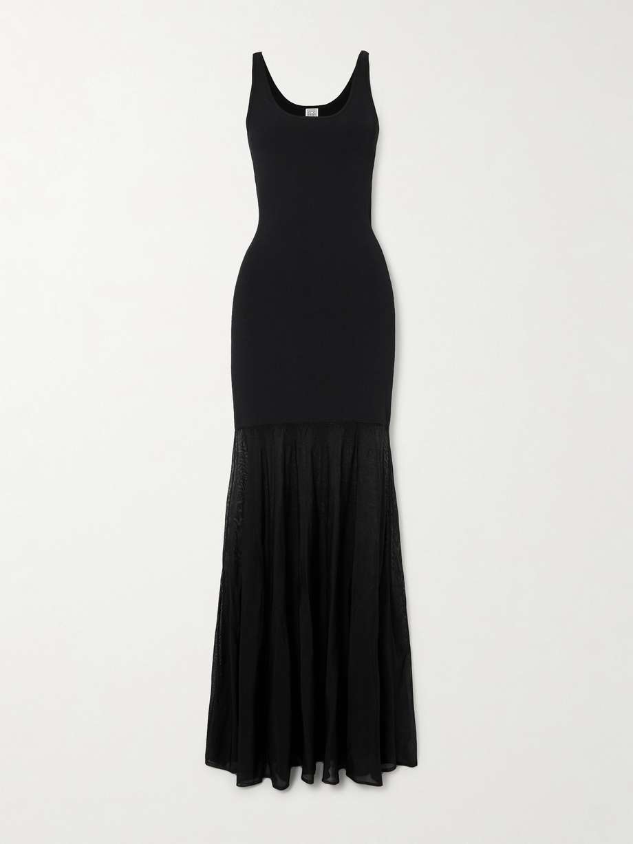 jersey and tulle maxi dress