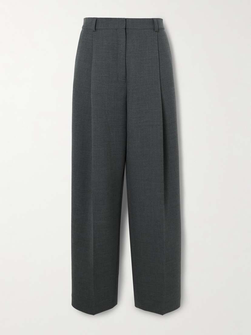 TOTEME Pleated Recycled-twill Straight-leg Pants