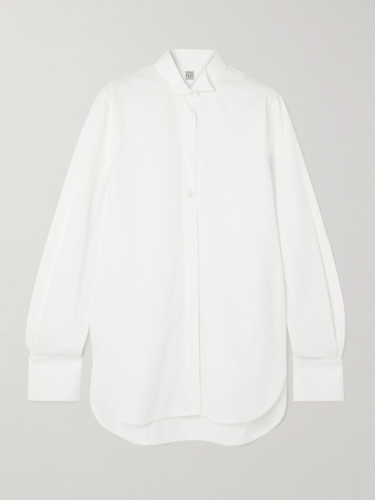 Totême Kimono-sleeve Cotton Shirt In White